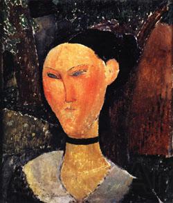 Amedeo Modigliani Woman with a Velvet Ribbon Norge oil painting art